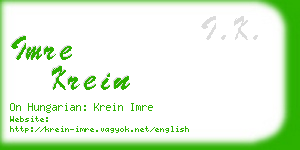 imre krein business card